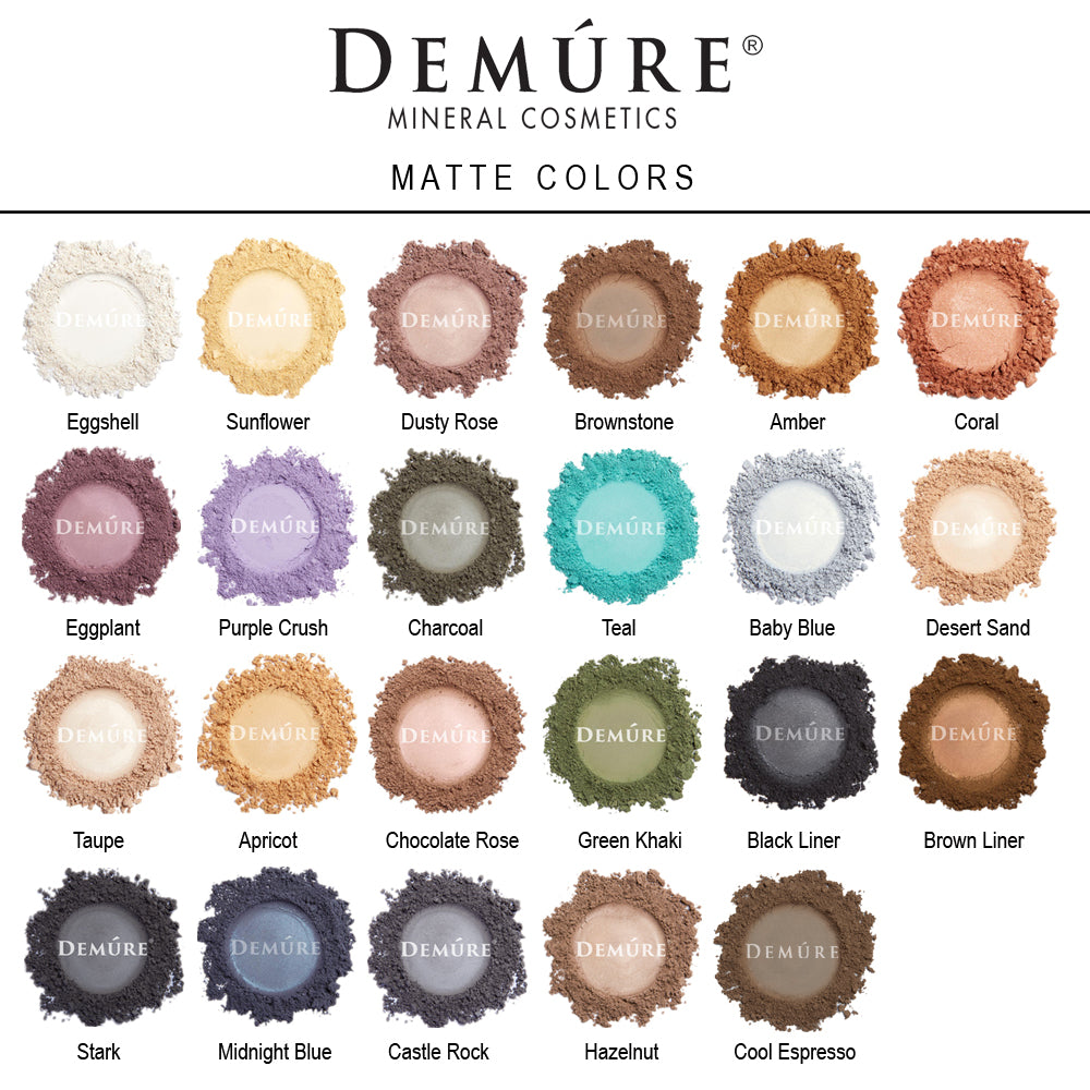 Swatches of all Demure Matte Eye colors