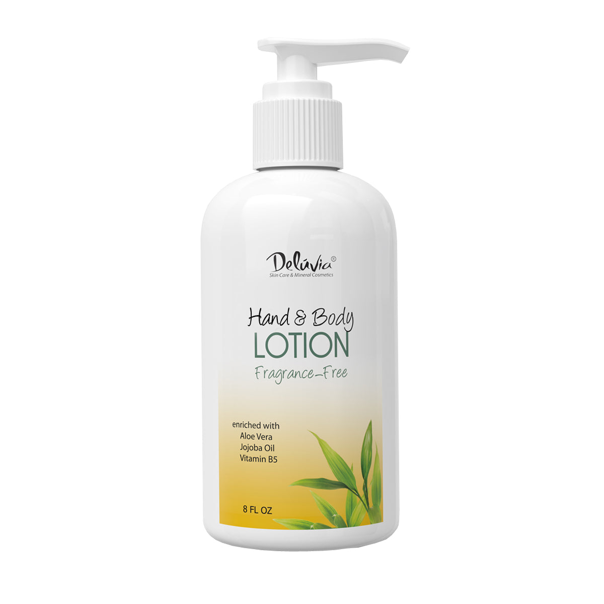 Deluvia Moisturizing Body Lotion & Face Lotion 8oz with Organic Aloe Vera Shea Butter Organic Jojoba Oil Vitamin E & B5. Daily Skin Moisturizing