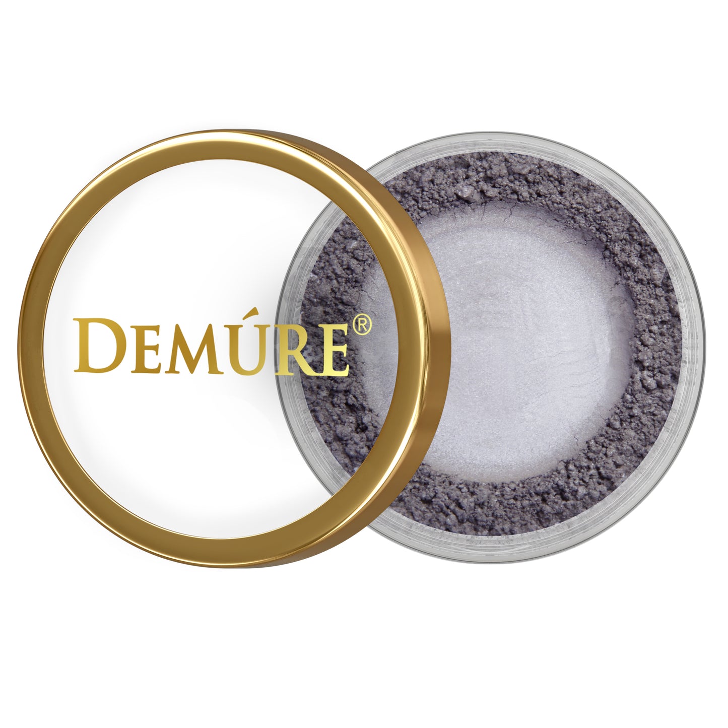 Open container of Demure Castle Rock eye color with a gold lid 