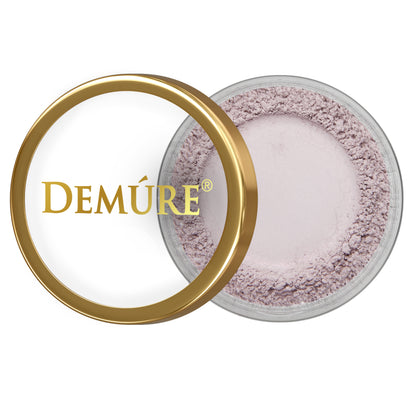 Open container of Demure Lilac eye color with a gold lid 