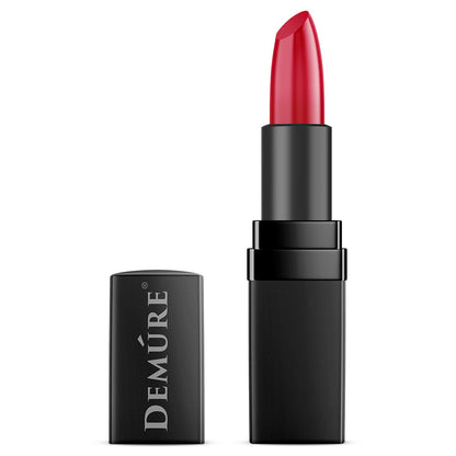 Demure Deep Wine Lipstick 25 with cap off showing color