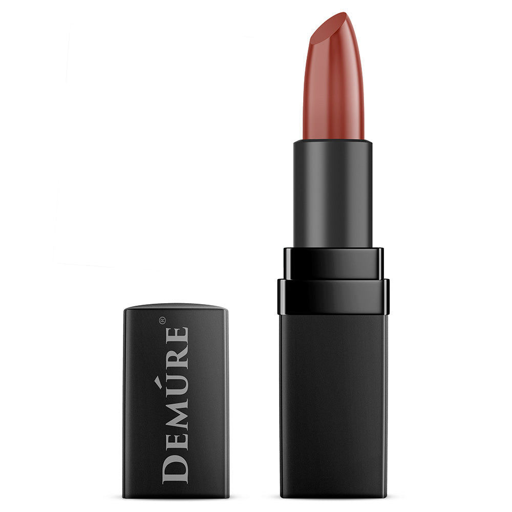 Demure Cappuccino Lipstick 506 with cap off showing color