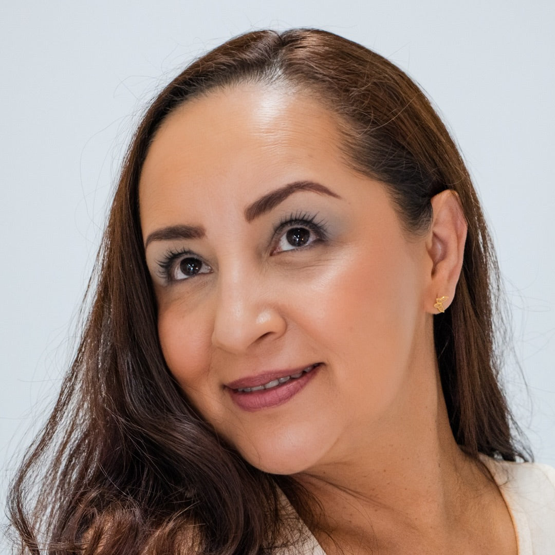 Woman wearing Demure Bold Berry Blush 