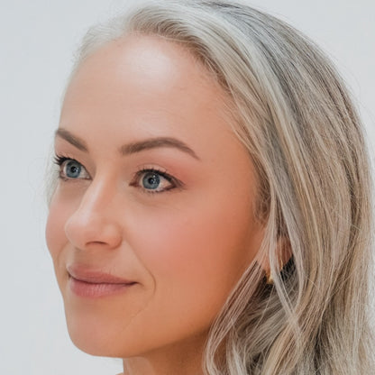 Woman wearing Demure Hint of Pink Blush