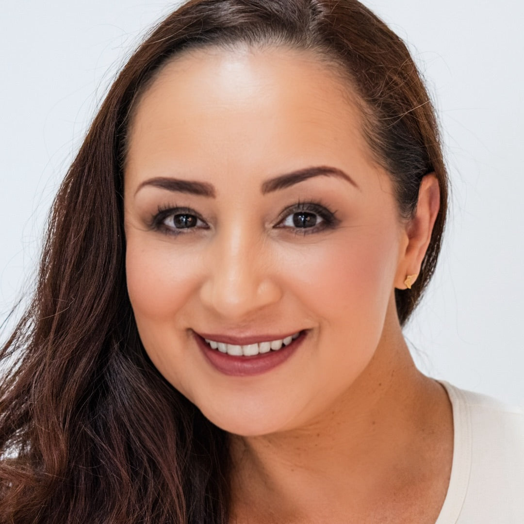 Woman wearing Demure Mauve Blush