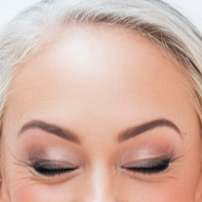 Woman's face with Eye Colors Snowflake, Midnight Blue and Black Liner