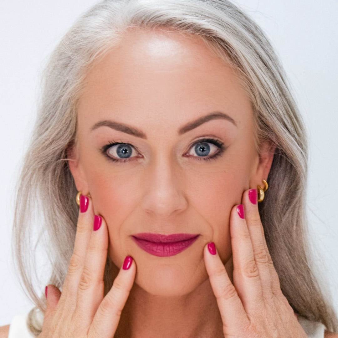 Woman wearing Demure Natural Radiance Blush