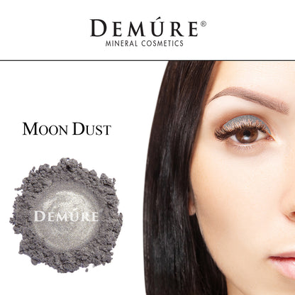 Woman's face close up with Moon Dust eye color on her eye lid