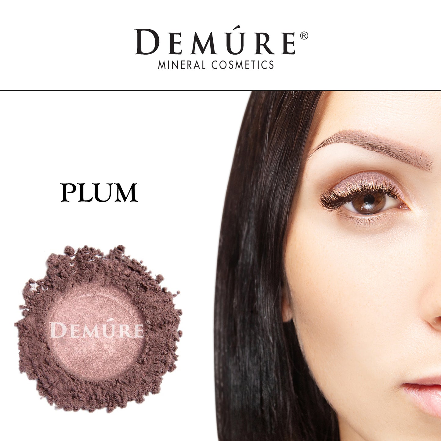 Woman's face close up with Plum eye color on her eye lid