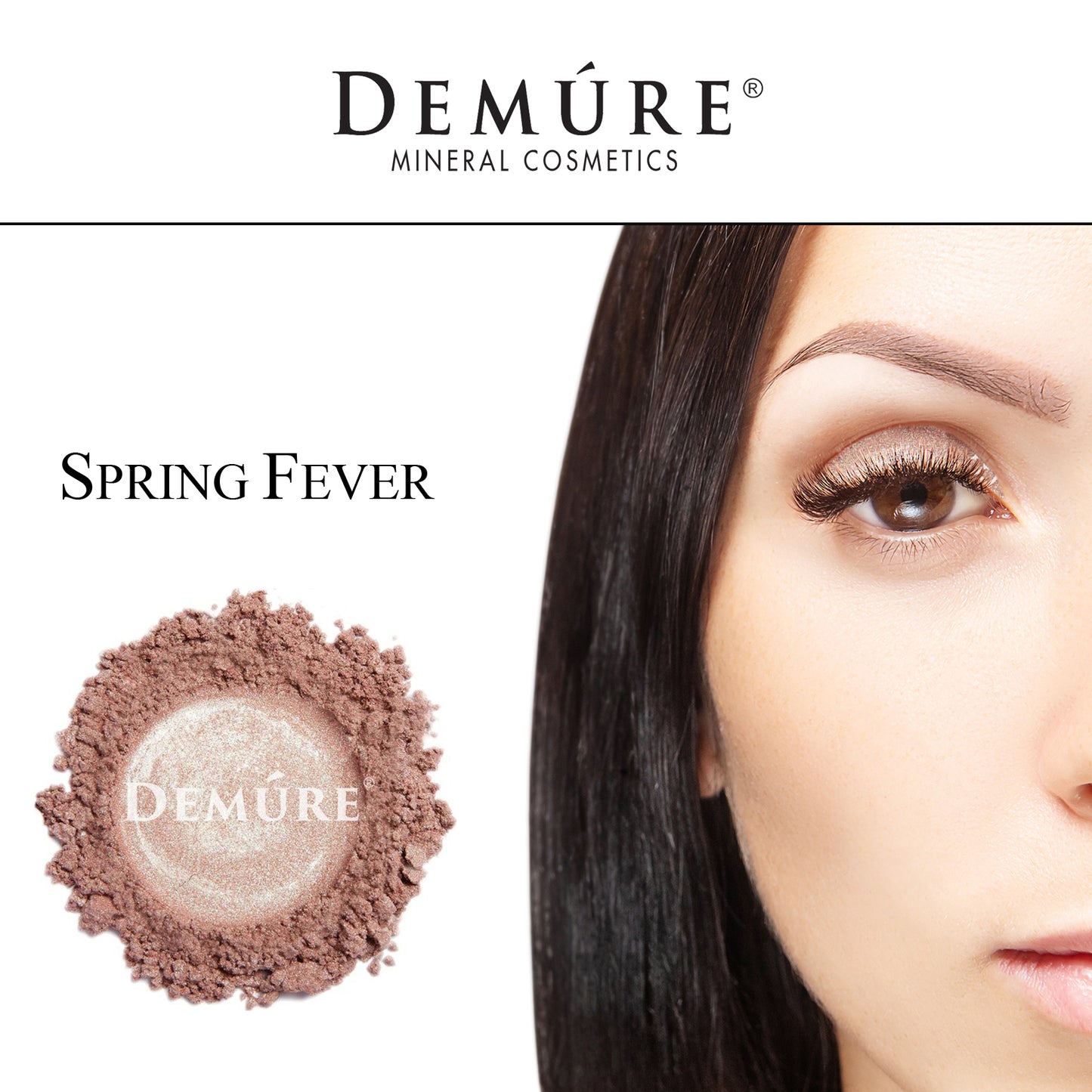 Woman's face close up with Spring Fever eye color on her eye lid