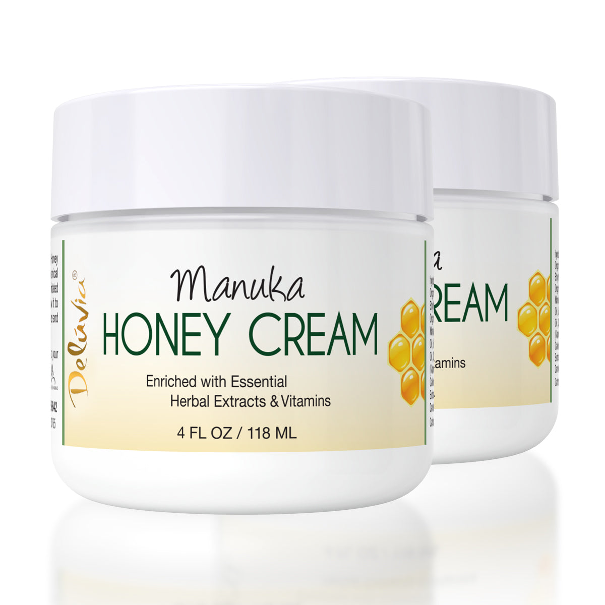 Two pack Jars of Deluvia Manuka Honey Cream