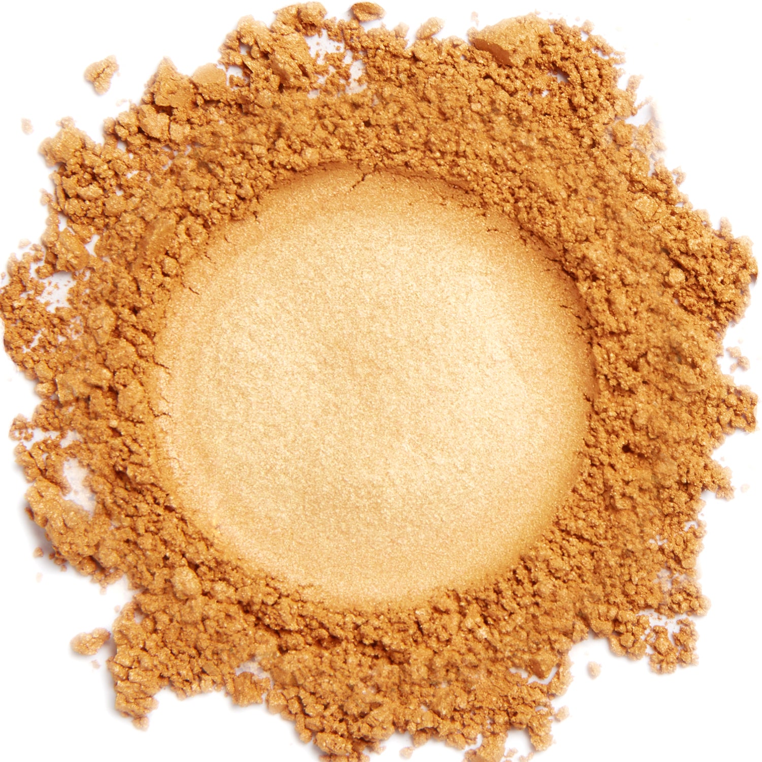 A close up swatch of Orange Sunset mineral eye shadow.