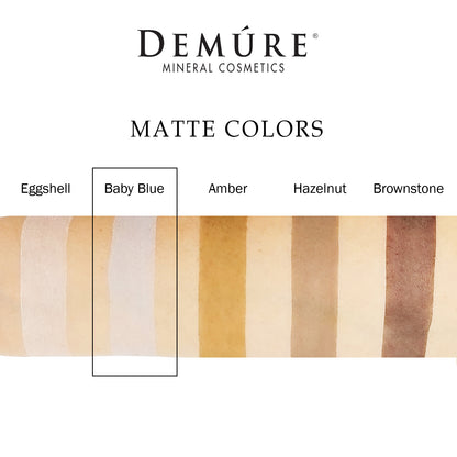 Woman's arm with a swatch of Baby Blue eye color as well as four other complimentary colors