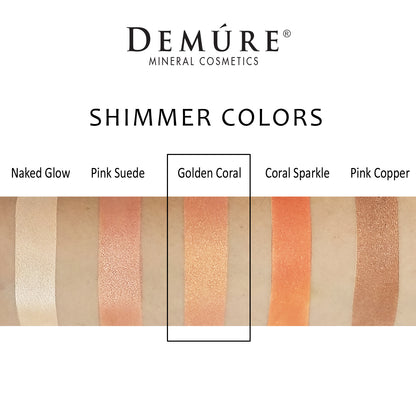 Woman's arm with a swatch of Golden Coral eye color as well as four other complimentary colors