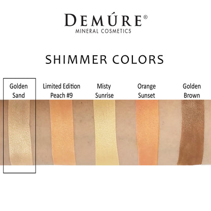 Woman's arm with a swatch of Golden Sand eye color as well as four other complimentary colors