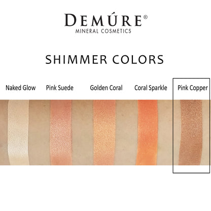 Woman's arm with a swatch of Pink Copper eye color as well as four other complimentary colors