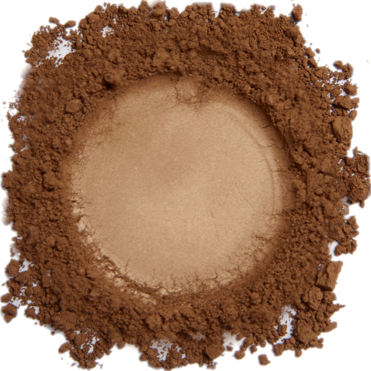 A close up swatch of Cappuccino mineral foundation