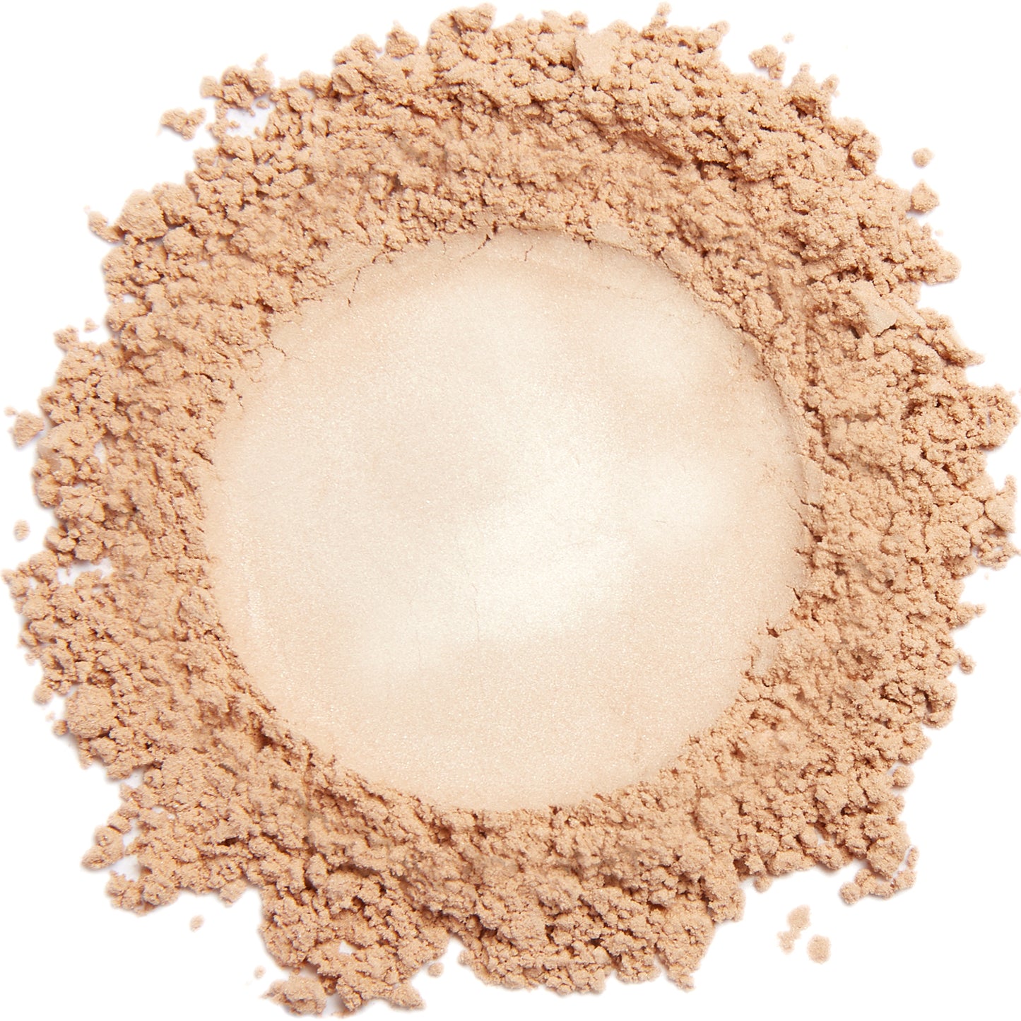 A close up swatch of Desert Sand mineral eye shadow.