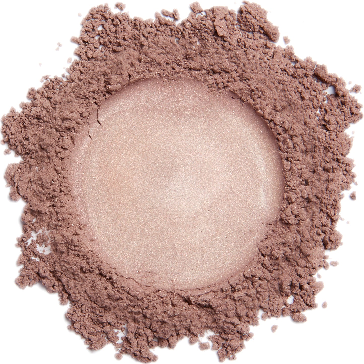 A close up swatch of Dusty Rose mineral eye shadow.