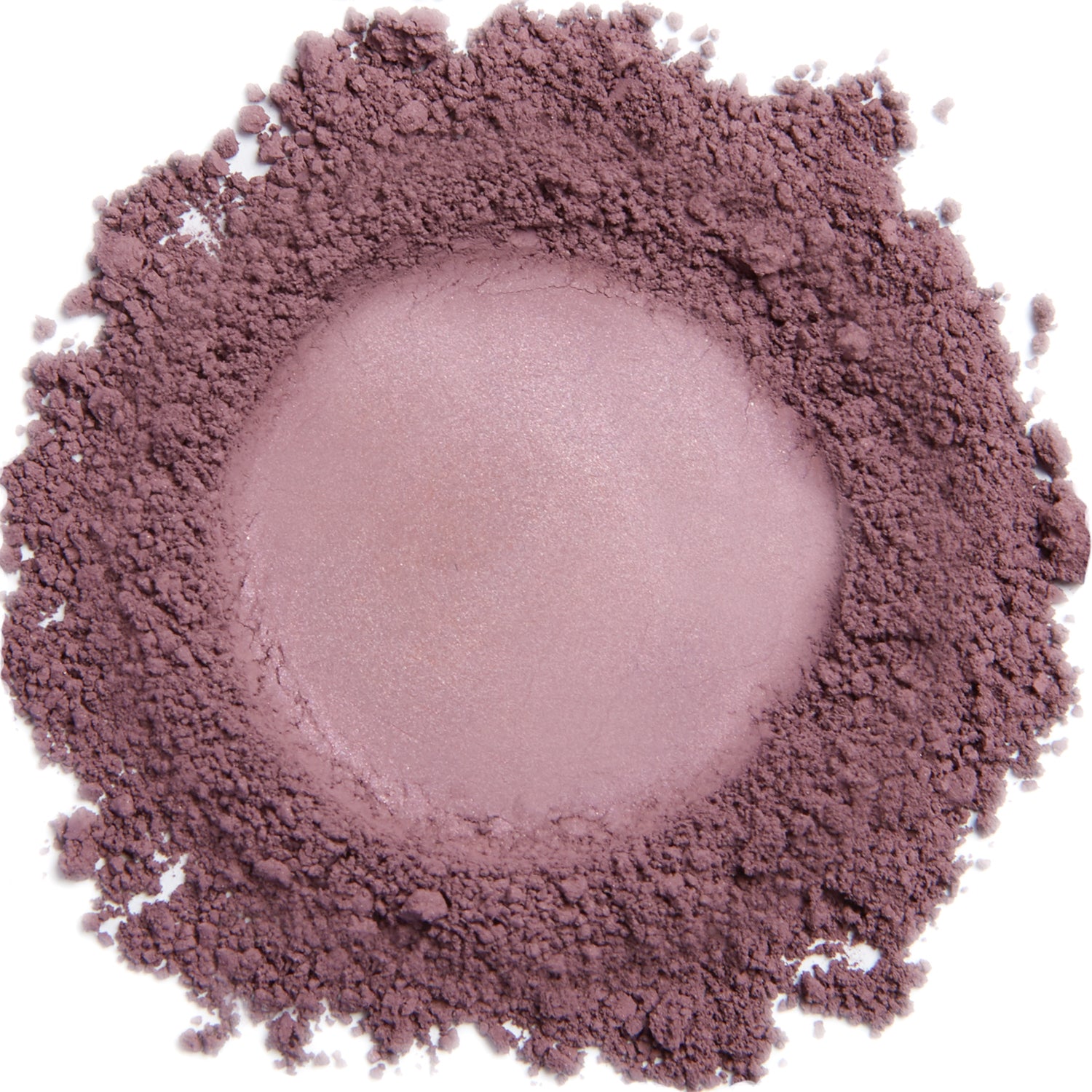 A close up swatch of Eggplant mineral eye shadow.