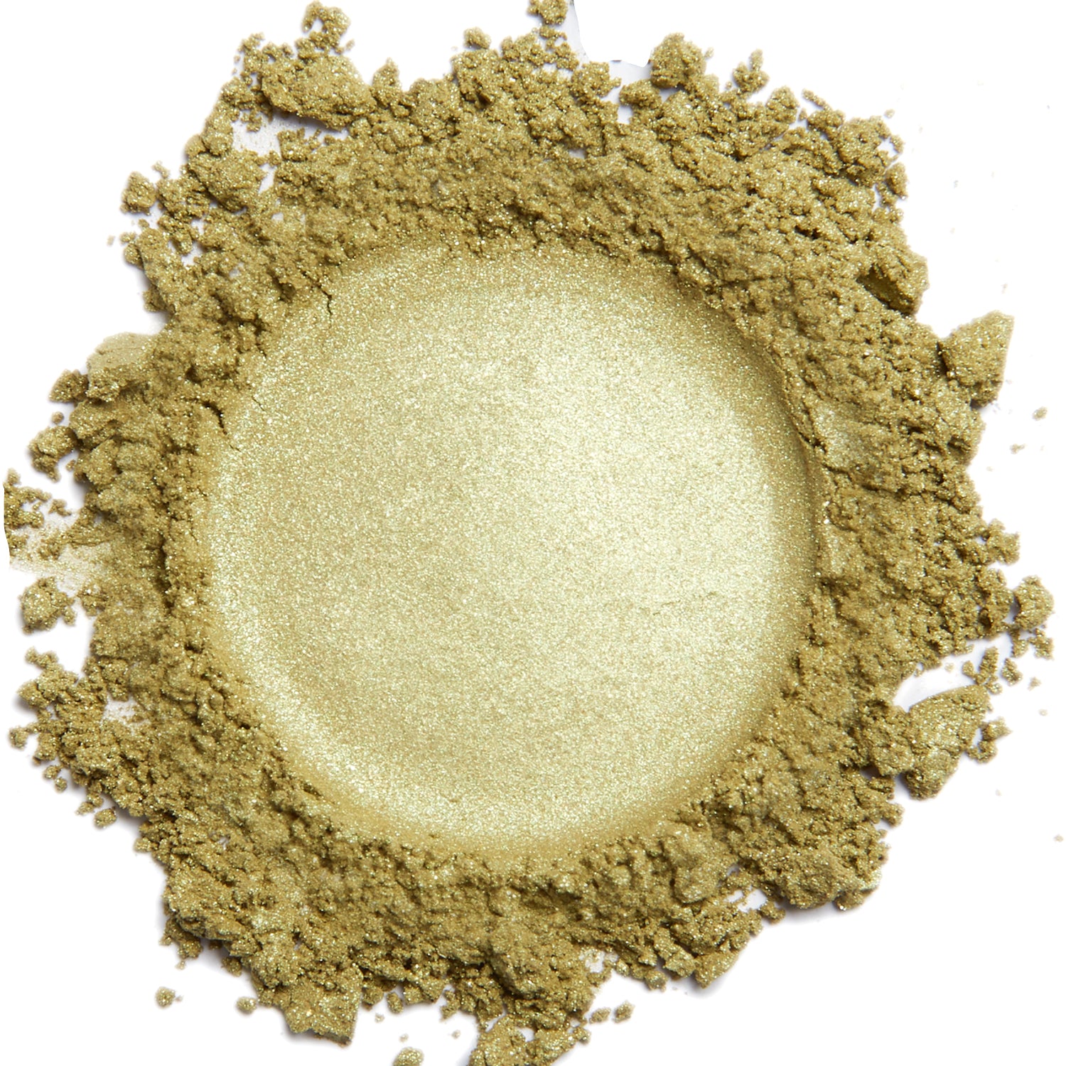 A close up swatch of Lime mineral eye shadow.