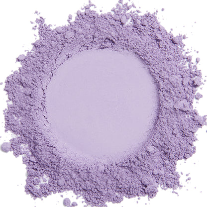 A close up swatch of Demure Purple Crush mineral eye shadow.