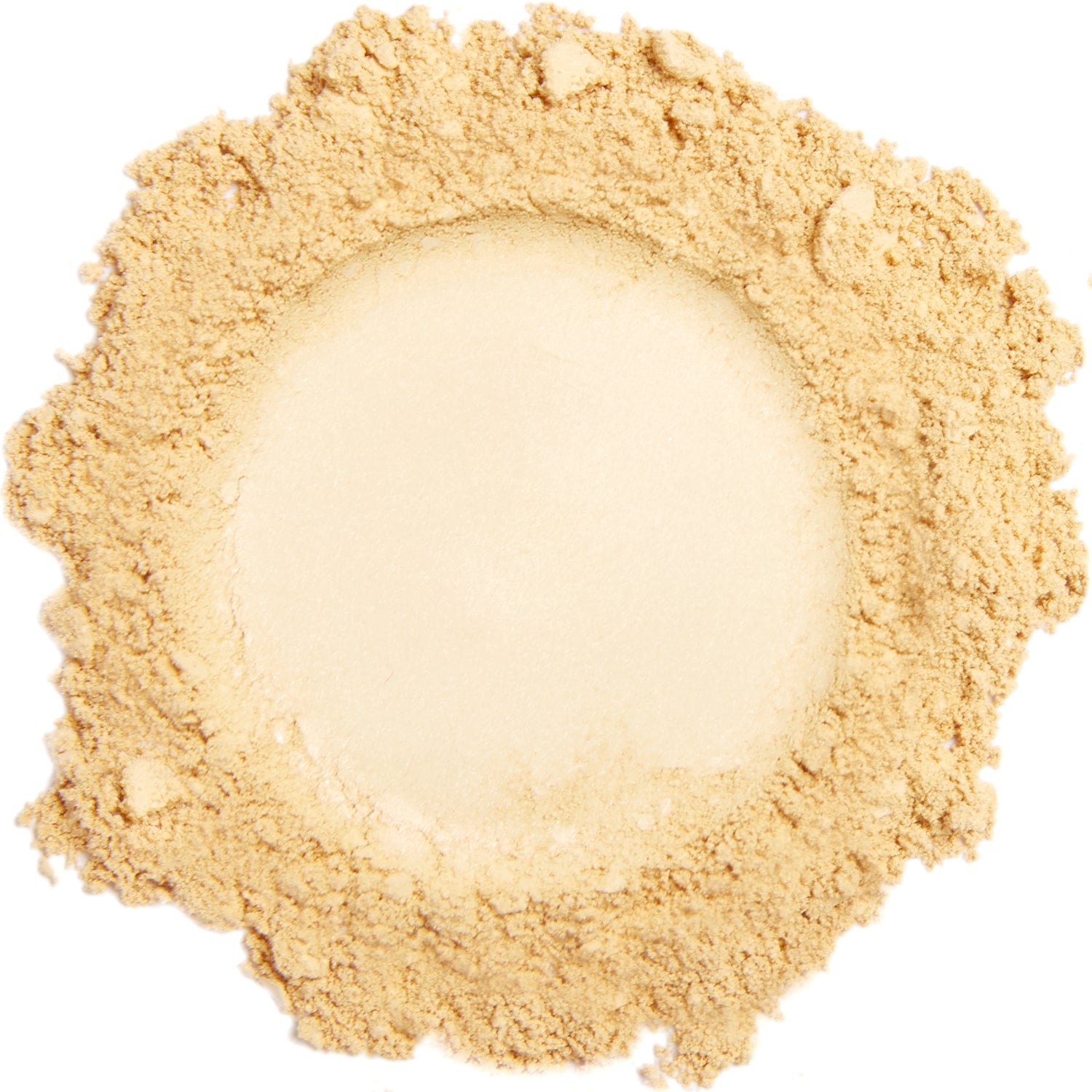 A close up swatch of Sunflower mineral eye shadow.