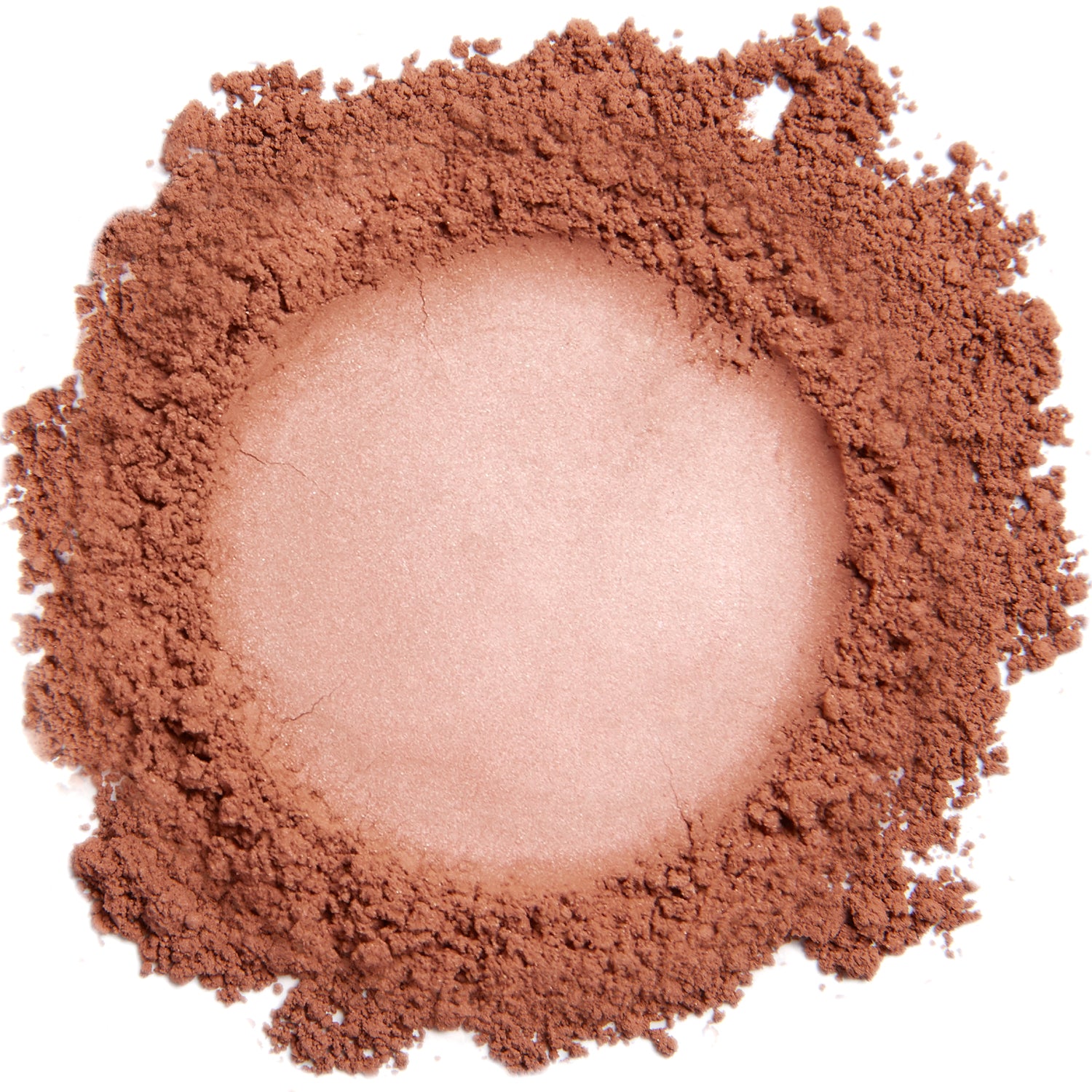 A close up swatch of Sienna Rose mineral blush